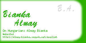 bianka almay business card